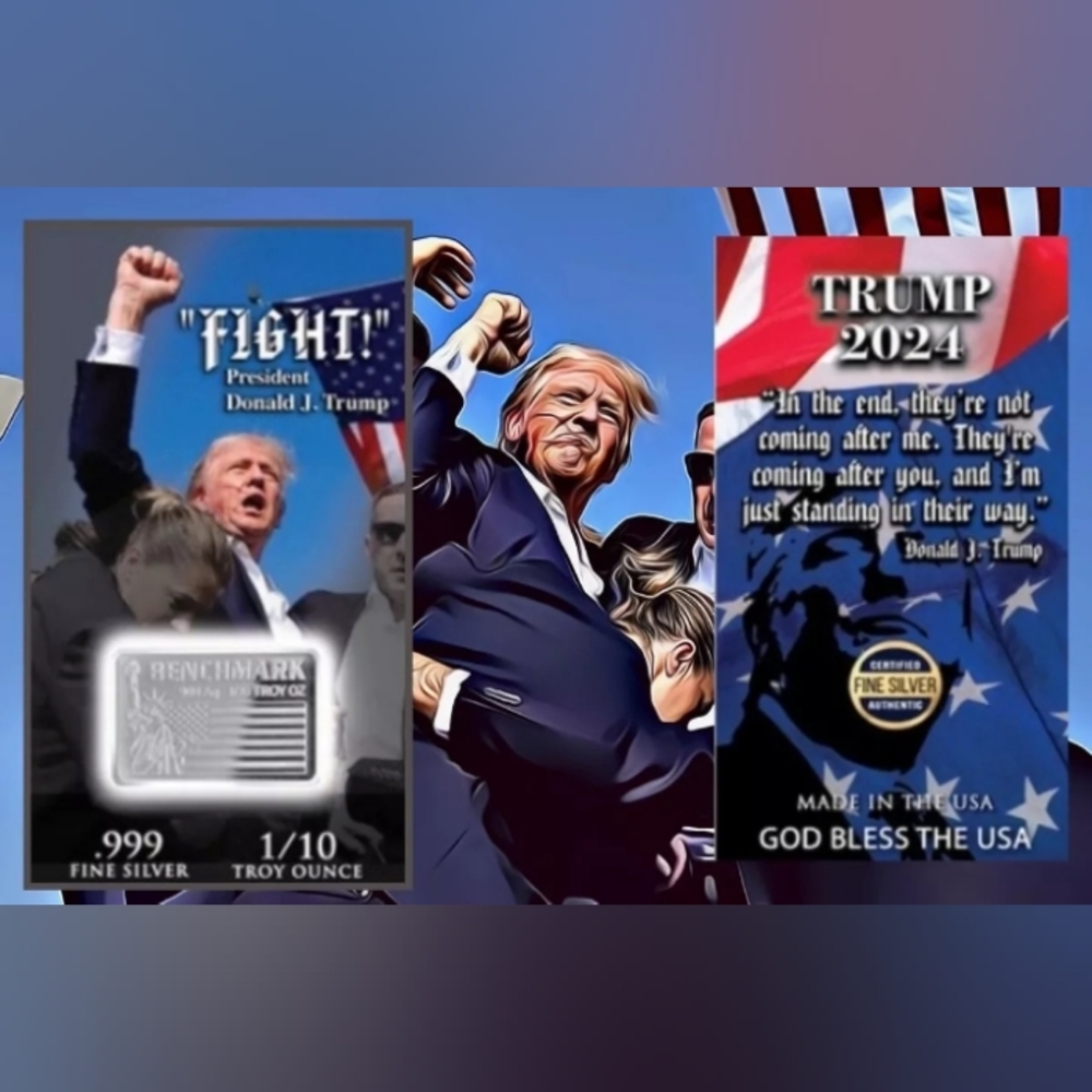 July 13th President Donald Trump FIGHT! Collector Silver Bar Card